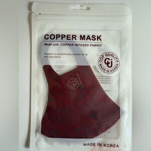 Antibacterial copper threaded face masks- Red and Gray